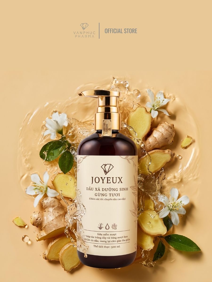 Dầu Xả Dưỡng Sinh Gừng Tươi JOYEUX Dung Tích 500ML, Giảm Gàu, Dưỡng Tóc Bóng Mượt - Ảnh 5