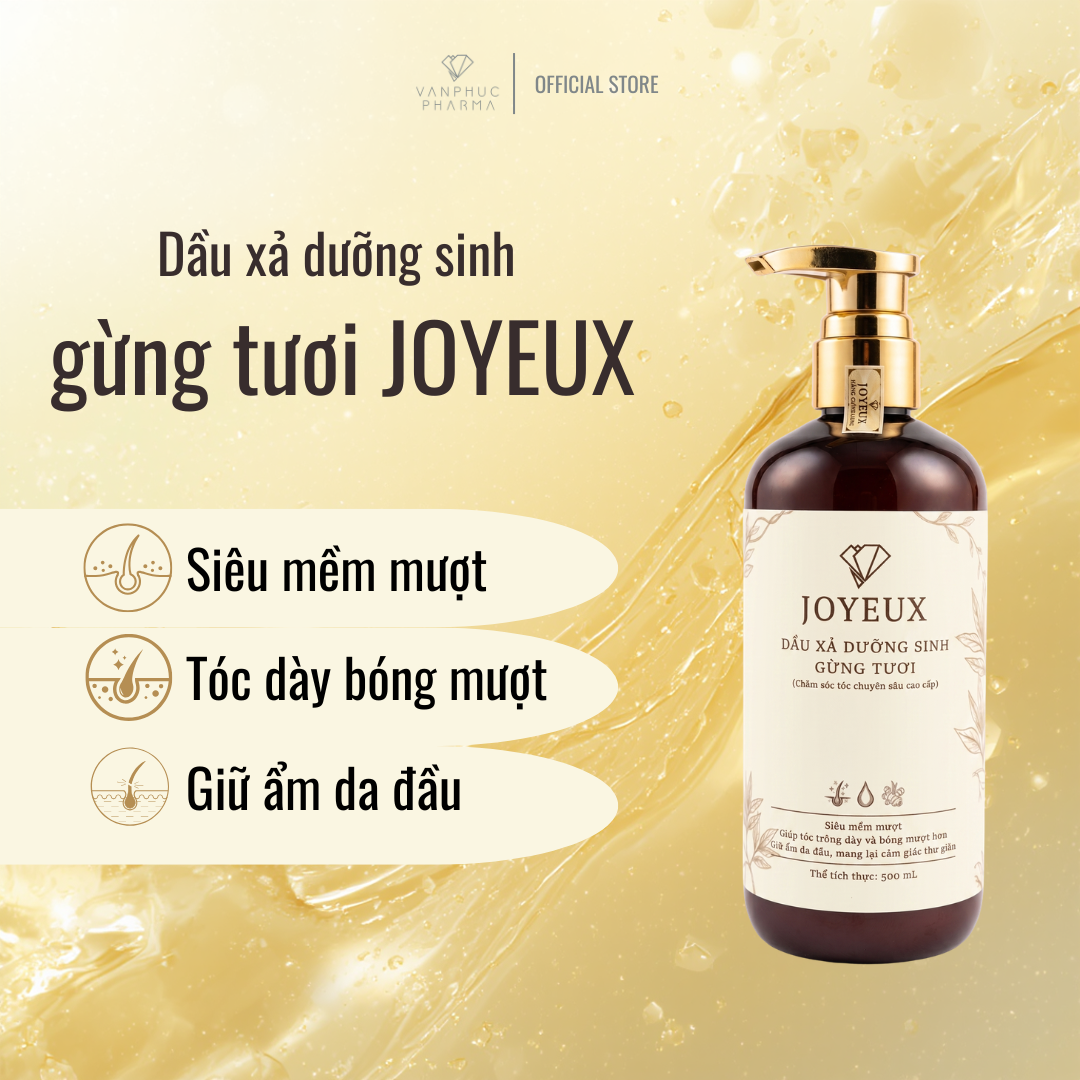 Dầu Xả Dưỡng Sinh Gừng Tươi JOYEUX Dung Tích 500ML, Giảm Gàu, Dưỡng Tóc Bóng Mượt - Ảnh 2